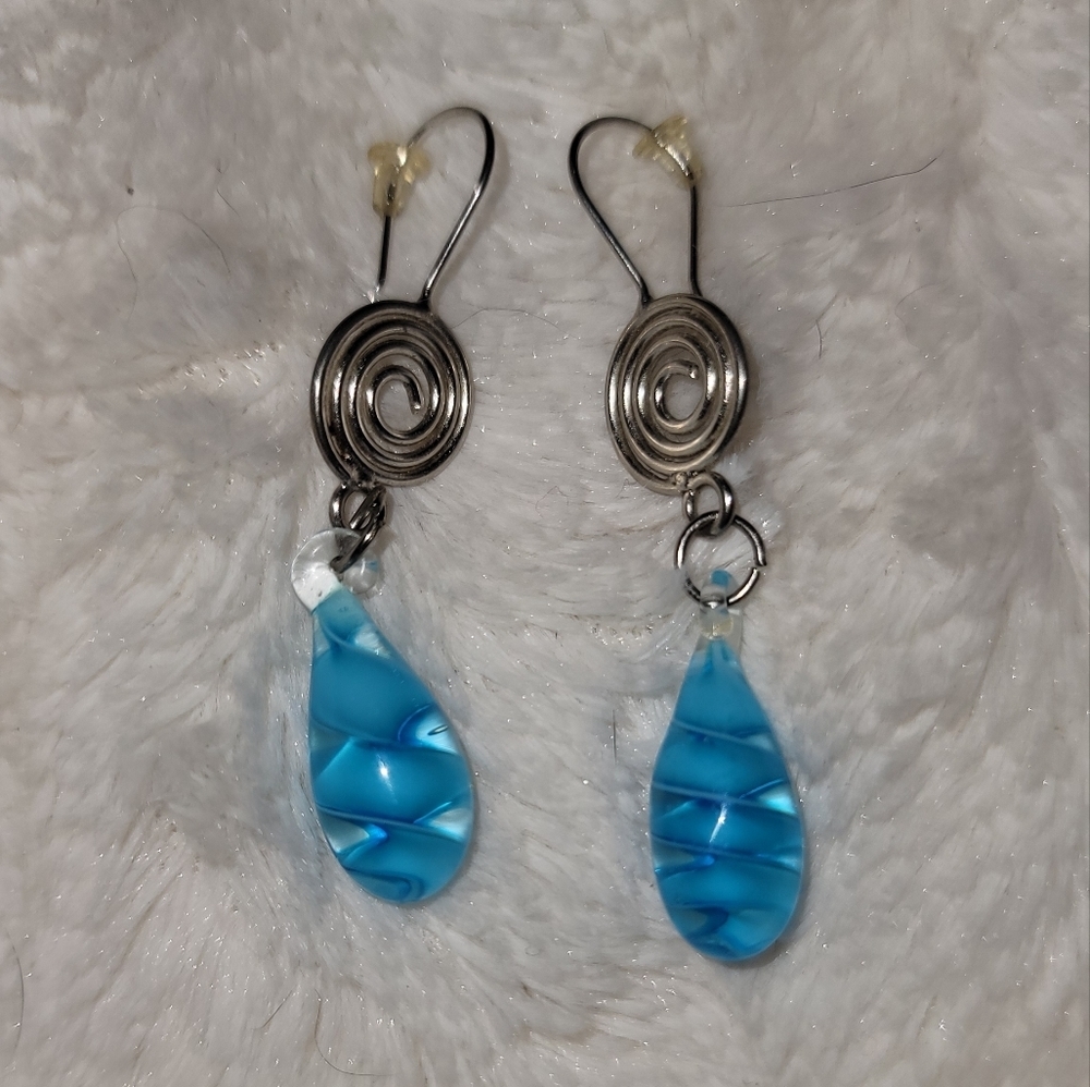 Handmade Silver and Blown glass earrings